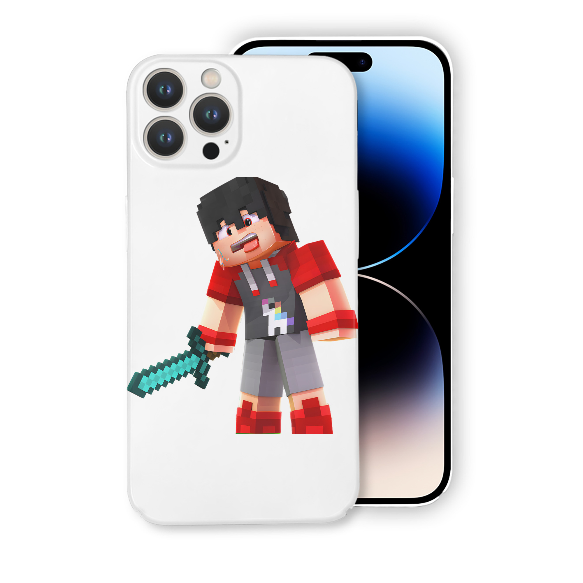 （画像用） マインクラフト ブロックの世界 Minecraft MC Block world 【iPhone 14シリーズ対応】ハードケース